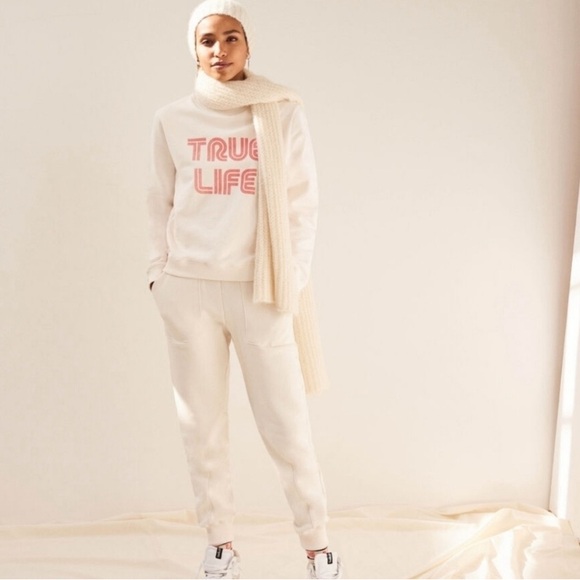 NWT/ba&sh Cream & Red True Life Sweatshirt Size M - Picture 2 of 10